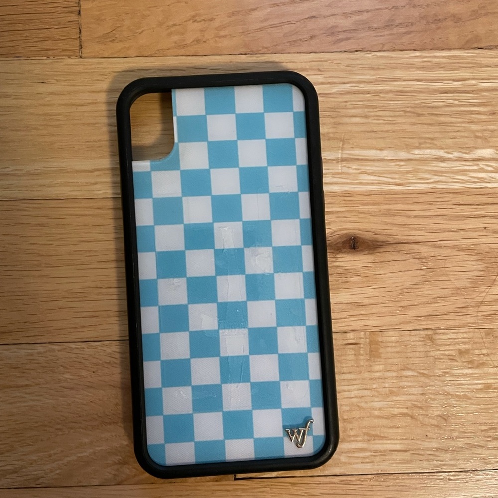 Wildflower iPhone XR phone case in blue and white